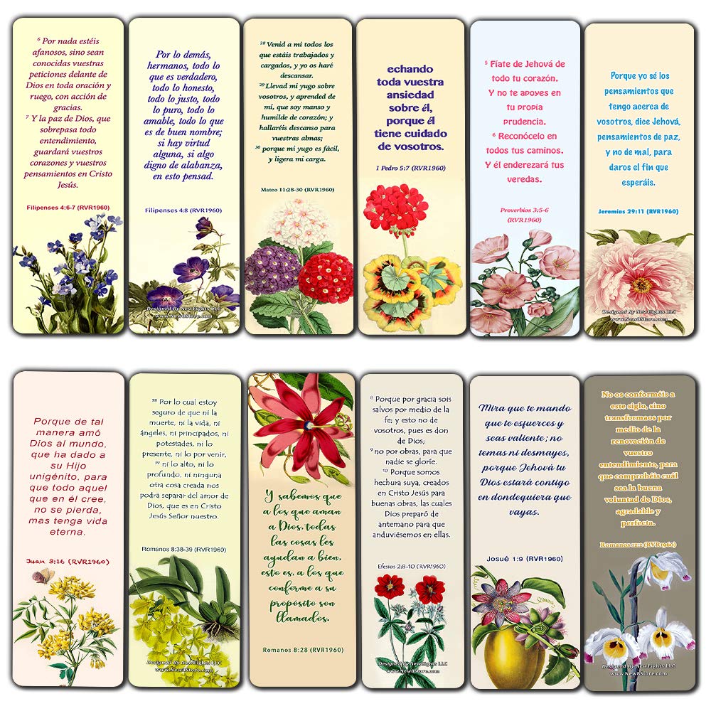 Spanish Flower Bookmarks Scriptures Series 1