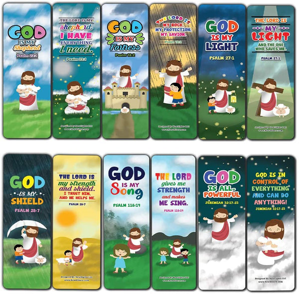 Knowing God Christian Bookmarks Cards (30-Pack) - Stocking Stuffers for Boys Girls - Children Ministry Bible Study Church Supplies Teacher Classroom Incentives Gift
