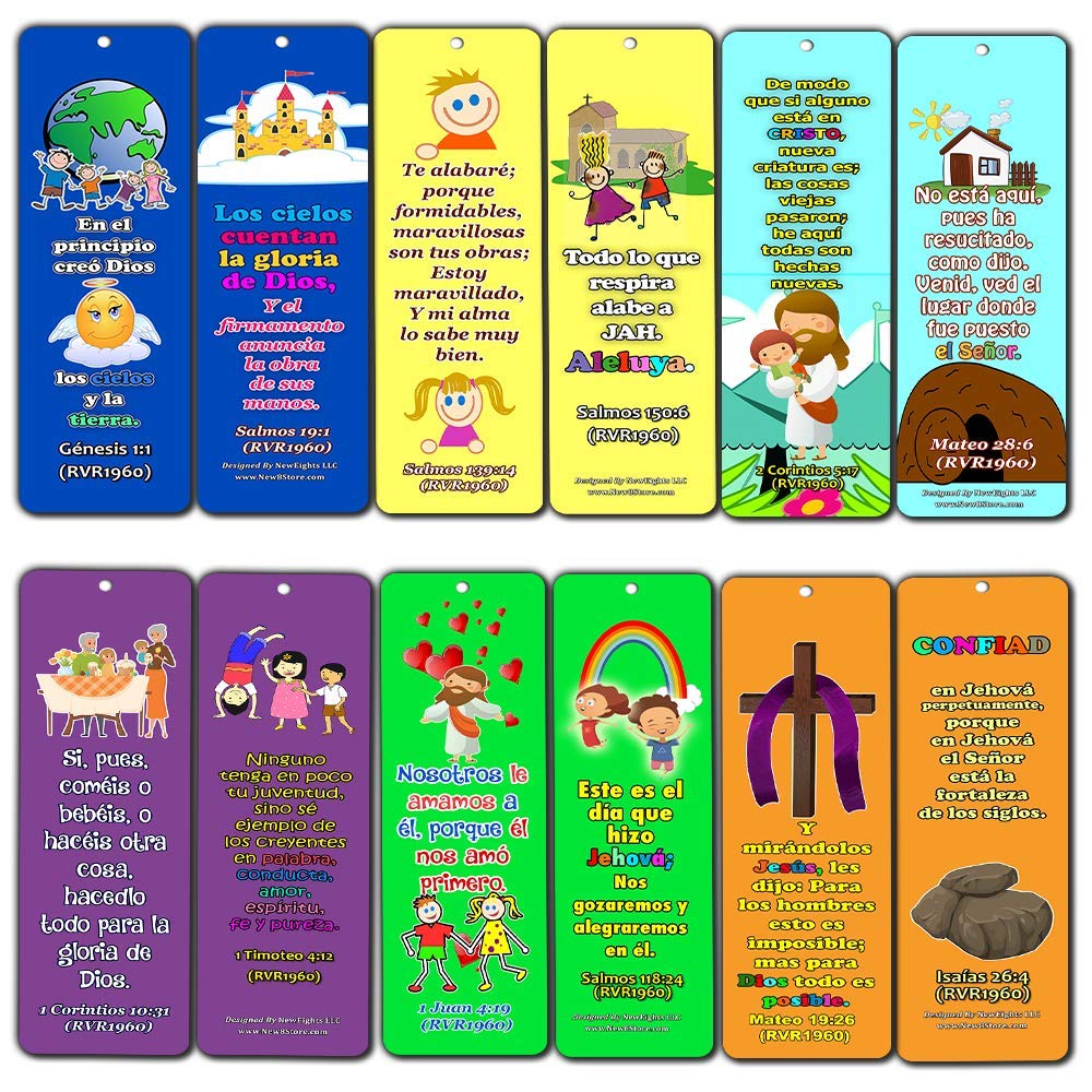Spanish Powerful God Memory Verse Bookmarks
