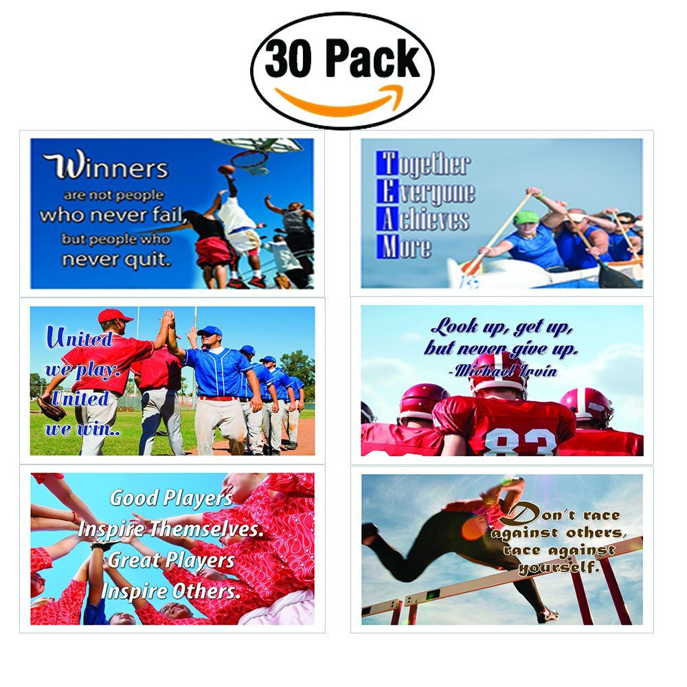 NewEights Sports Inspirational Quotes Postcards Set (30-Pack)