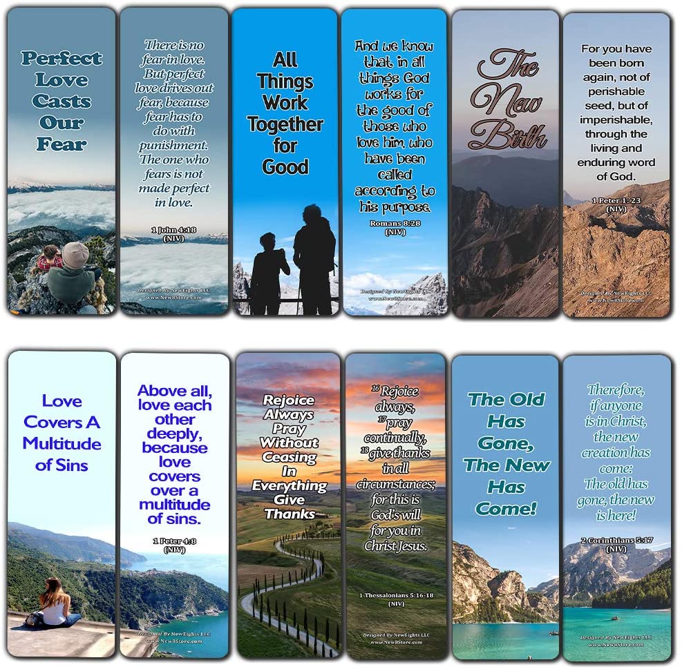 Inspiring Bible Verses Bookmarks (30-Pack) - Life Changing Scriptures - Basket Stuffers for Good Friday Easter Thanksgiving Christmas - Cell Group Church Supplies for Men Women Teens Kids