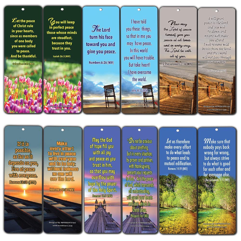 New Inspirational Bible Verses Bookmarks (Peace)