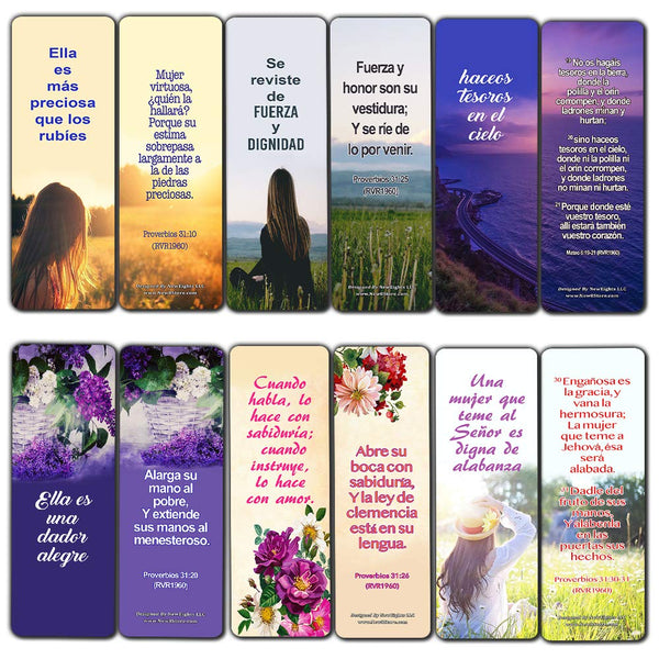 Spanish Bible Verses About Virtuous Woman Bookmarks