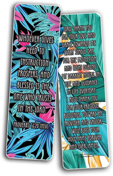 Popular Prayers and Bible Scriptures on Blessings Bookmarks (60-Pack) - Church Memory Verse Sunday School Rewards - Christian Stocking Stuffers Birthday Party Favors Assorted Bulk