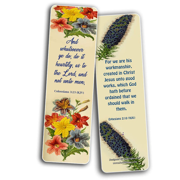 Flower Bookmark KJV Scriptures Series 3