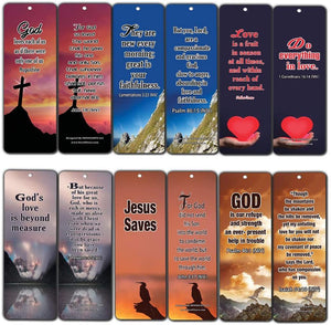 Popular Bible Verses about God's Love Bookmarks Cards (60-Pack) - Assorted Bulk Pack - John 3:16 Psalm 46:1 - Gift Ideas for Sunday School, Youth Group, Church Camp, Bible Study, Baptism, Homeschool