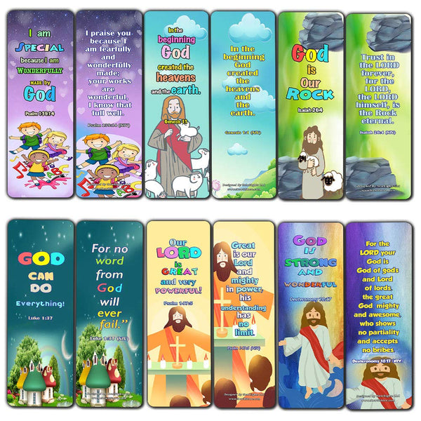 Powerful God Bible Verse Bookmarks for Kids