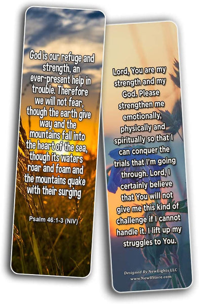 Popular Prayers and Bible Scriptures on Strength Bookmarks - 60 Pack