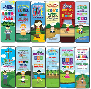 Top Bible Verses for Gratitude Bookmarks for Kids (30-Pack) - Stocking Stuffers for Boys Girls - Children Ministry Bible Study Church Supplies Teacher Classroom Incentives Gift