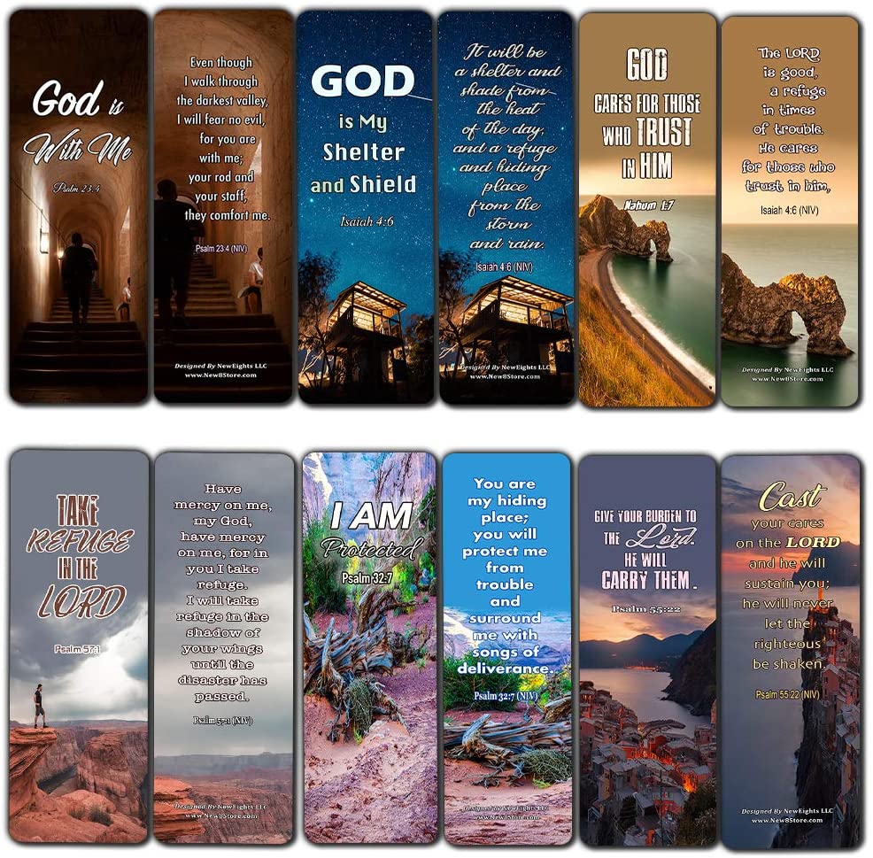 Christian Bookmarks Scriptures to Help You Survive The Storms of Life (60 Pack) - Coronavirus Protection Bible Promises - Perfect Giftaway for Sunday School Ministries Encouragement Gifts