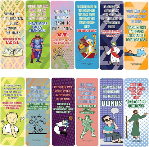 Christian Jokes Bookmarks Series 9 (30-Pack) - Stocking Stuffers for Boys Girls - Children Ministry Bible Study Church Supplies Teacher Classroom Incentives Gift
