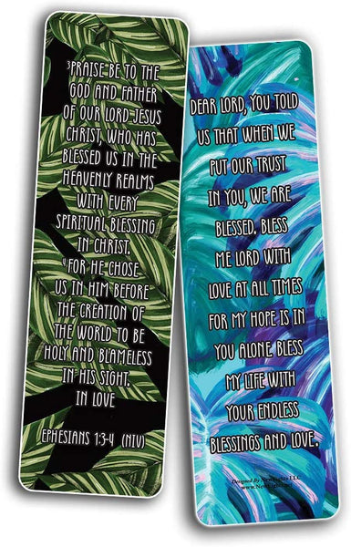 Popular Prayers and Bible Scriptures on Blessings Bookmarks (60-Pack) - Church Memory Verse Sunday School Rewards - Christian Stocking Stuffers Birthday Party Favors Assorted Bulk