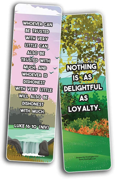 NewEights Famous Verses and Quotes on Loyalty (30-Pack) – Daily Motivational Card Set – Collection Set Book Page Clippers – Ideal for Church Events