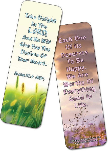 NewEights Famous Verses and Quotes on Happiness (60-Pack) – Daily Motivational Card Set – Collection Set Book Page Clippers – Ideal for Church Events