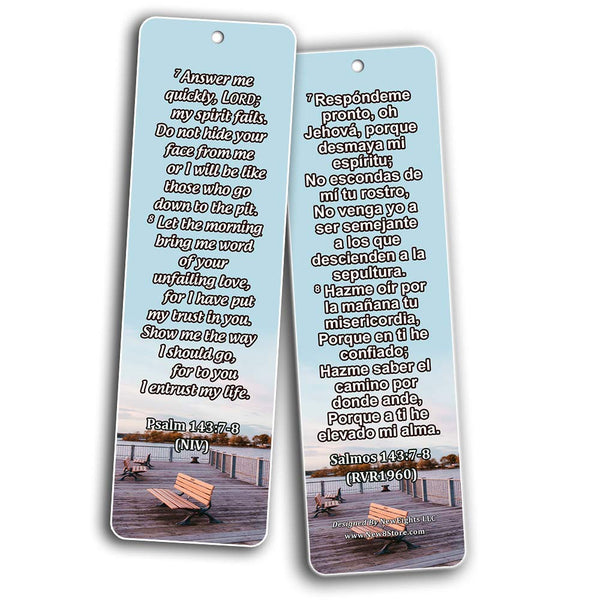 Bilingual Encouraging Bible Verses Bookmarks - Overcome Depression