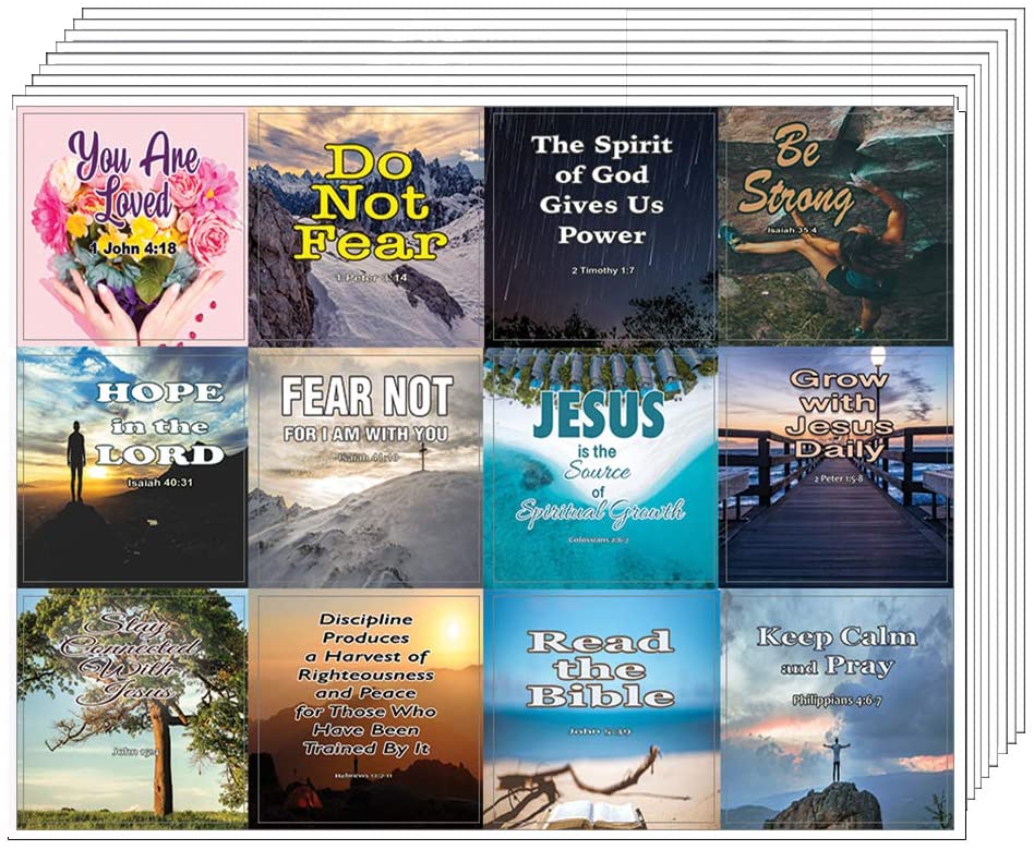 Christian Spiritual Growth Inspirational Stickers (20-Sheet) - Great Variety of Inspirational Stickers