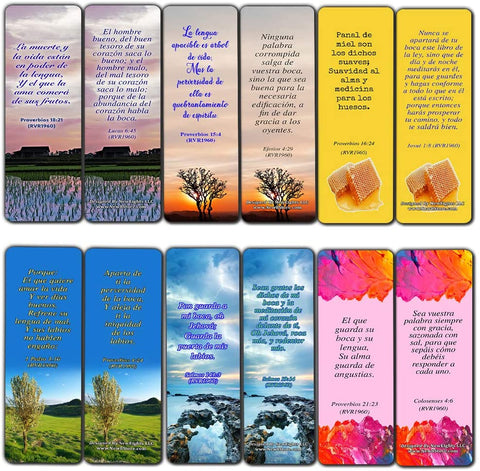 Spanish Speak Life Scripture Bookmarks about Tongue (RVR1960) (30-Pack) - Variety Handy Spanish Scriptures