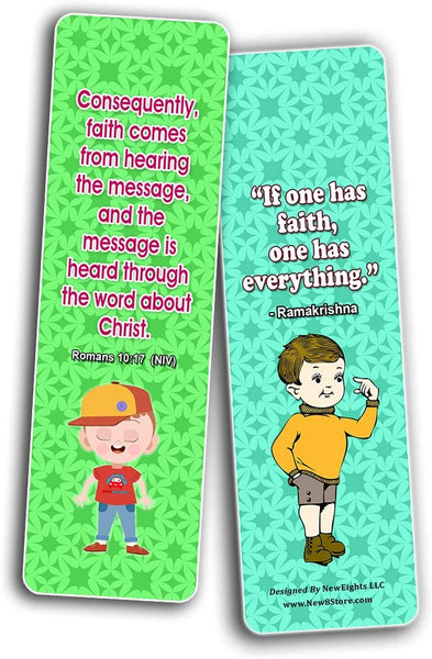 NewEights Famous Verses and Quotes on Faith (12-Pack) – Daily Motivational Card Set – Collection Set Book Page Clippers – Ideal for Church Events