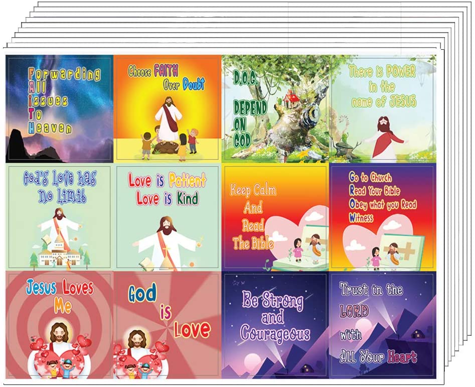 Christian Faith Stickers for Kids (5 Sheets) - Inspirational Stickers for Kids