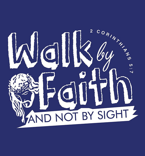 Walk by Faith T-shirt Dark Blue-4XLarge