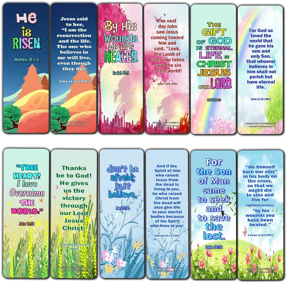 Jesus Has Risen Religious Bookmarks Cards for Kids (30 Pack) - Biblical Principles Stocking Stuffers Adoration Devotional Bible Study - Church Ministry Supplies Classroom Teacher Incentive Gifts