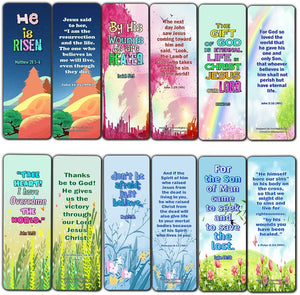 Jesus Has Risen Religious Bookmarks Cards for Kids (60 Pack) - Perfect Gift away for Sunday School and Ministries - Reverence Bible Texts VBS Sunday School Easter Baptism Thanksgiving Christmas Reward