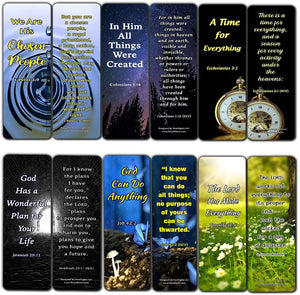 God is in Control Religious Bookmarks Cards (60-Pack) - Great Ministry Giftaway - Coronavirus Protection Bible Scriptures - Encouragement Gifts for Friends Cell Group Members Church Supplies