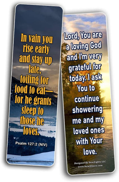Popular Prayers and Bible Scriptures on Night time / Bedtime Bookmarks (60 PACK)
