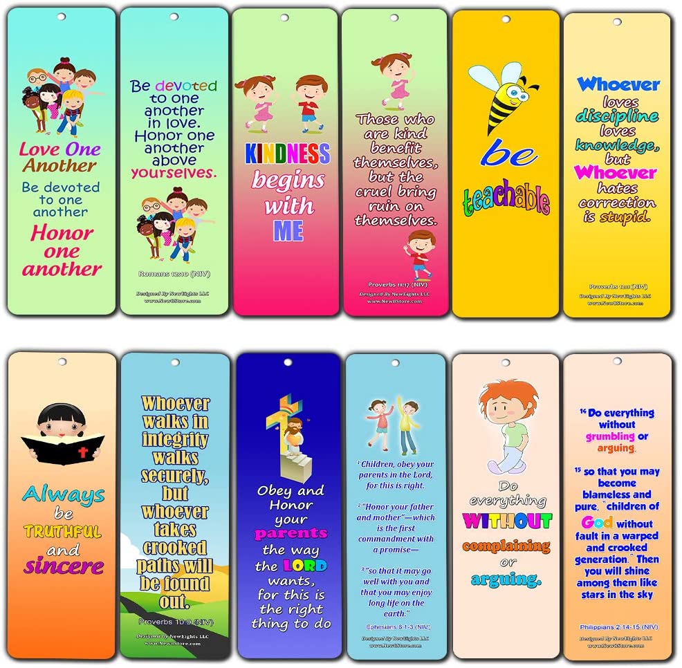 Favorite Bible Verses for Kids - Improve Behavior (60-Pack) - Great Way For Kids to Learn the Scriptures and Improve their Demeanor