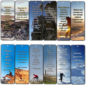 NewEights Adventure Inspirational Quotes Bookmarks (12-Pack) - Stocking Stuffers Devotional Bible Study - Church Ministry Supplies Teacher Classroom Incentive Gifts