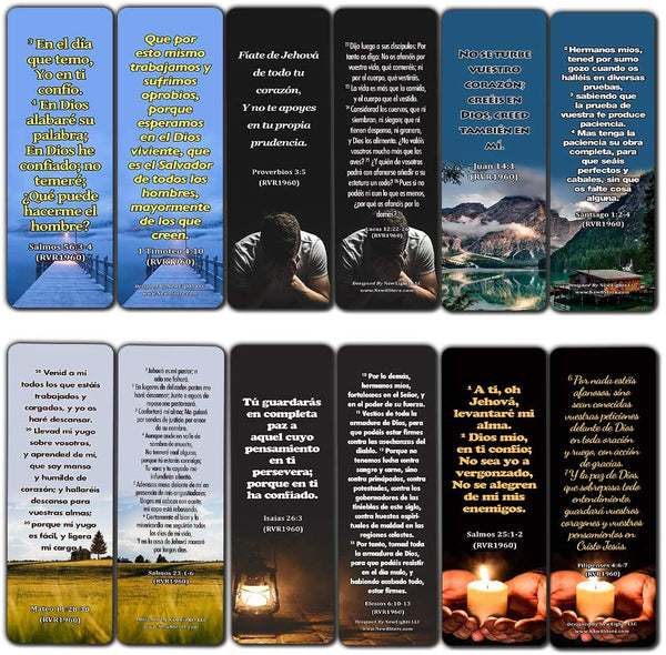Spanish Religious Bookmarks - Bible Verses About Trusting the Lord During Crisis (30-Pack)