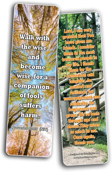 Popular Prayers and Bible Scriptures on Friendship Bookmarks - 12 Pack