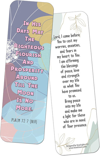 NewEights Popular Prayers and Bible Scripture About Peace Bookmarks (30-Pack) – Daily Encouragement Prayer Verse Card Set – Book Page Clippers – Ideal for Church Gathering Events Give-aways