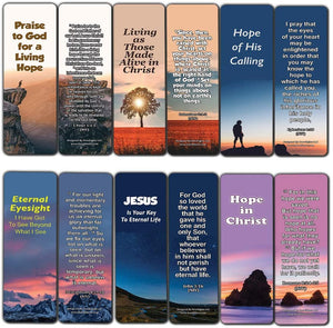 Hope Bible Verses Bookmarks (60 Pack) - Perfect Giveaways for Sunday School and Ministries Designed to Inspire Women and Men