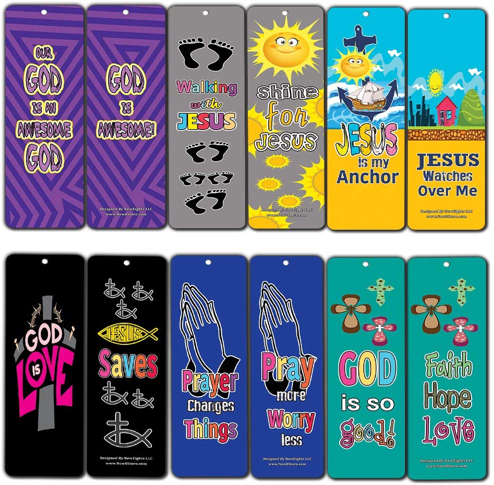 Awesome God Bookmarks for Kids (60-Pack) - Christian Stocking Stuffers Church Ministry - Bible Study Sunday School Supplies Teacher Classroom Incentive Gifts