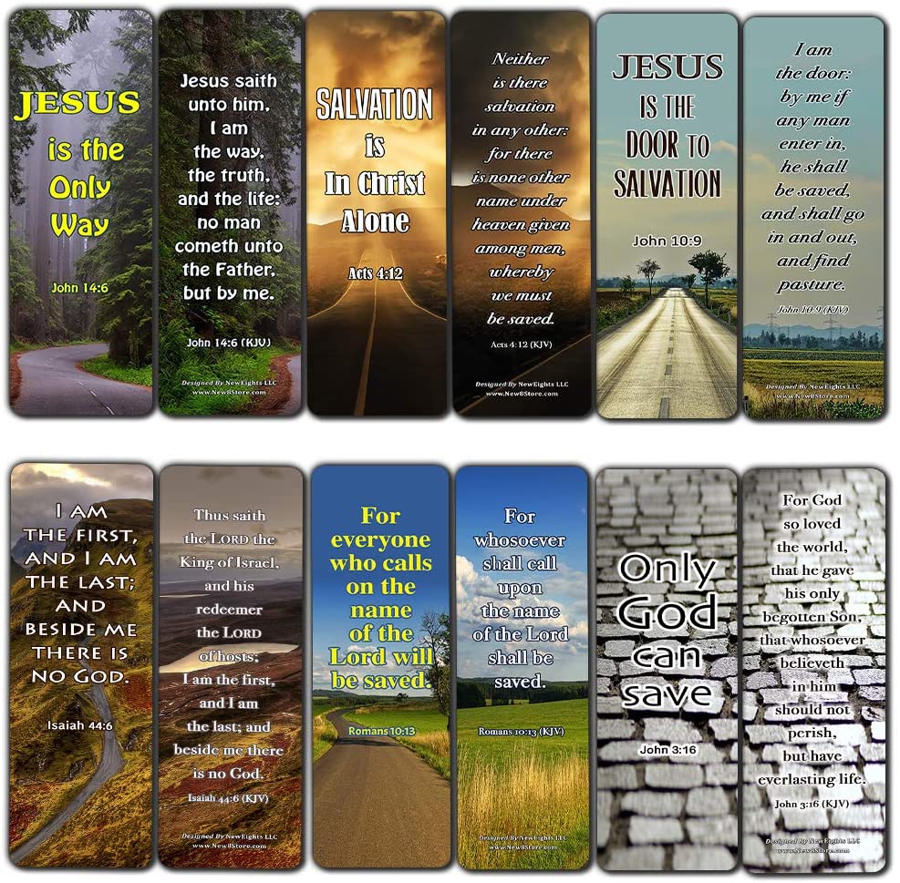 Jesus is the Way KJV Bookmarks Cards (60-Pack) - Perfect Gift Away for Sunday Schools