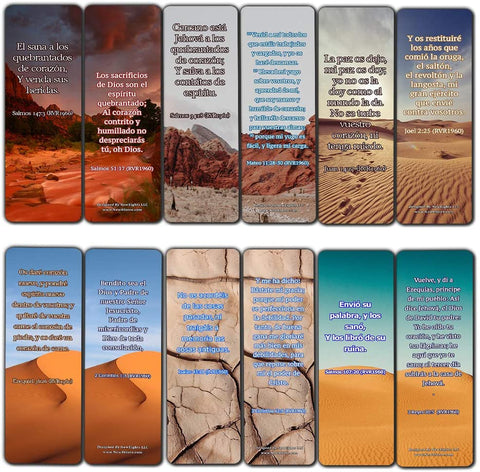 Spanish Uplifting Healing Scriptures For The Brokenhearted Bookmarks (60-Pack)
