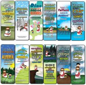 Spanish God's Comfort Christian Living Bookmarks (60-Pack) - Church Memory Verse Sunday School Rewards - Christian Stocking Stuffers Birthday Party Favors Assorted Bulk Pack