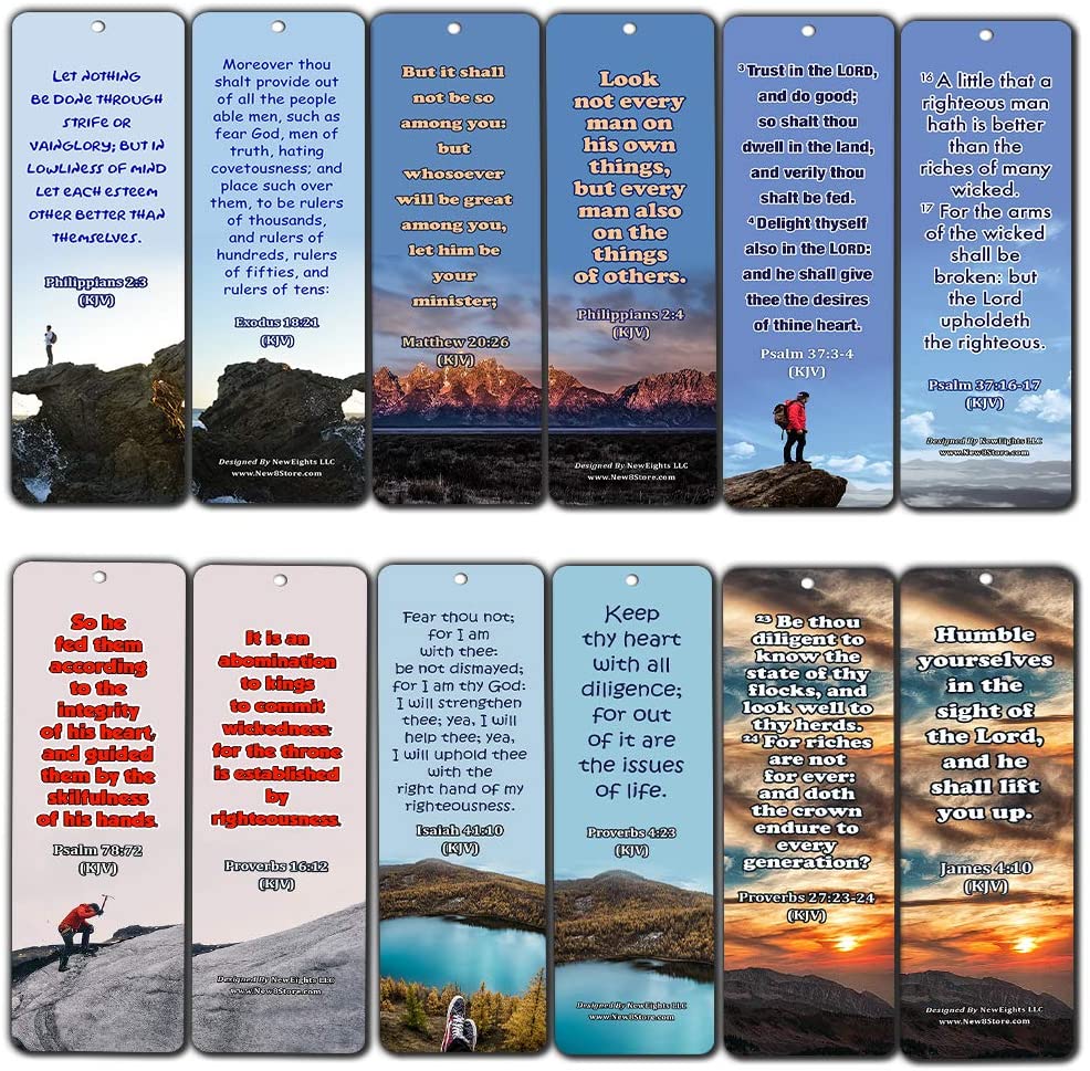 Bible Verses on Leadership Bookmarks (30-Pack) - Handy Bible Verses Perfect for Daily Encouragement for Aspiring Leaders