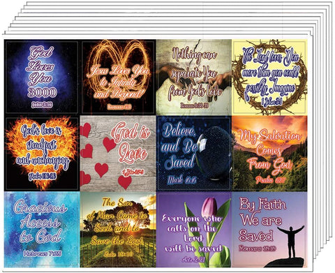 Christian Love You 3000 Stickers (5 Sheets) - Variety of Christian Stickers