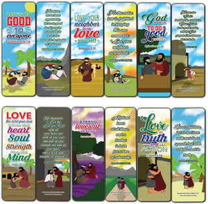 The Good Samaritan Christian Bookmarks Cards (30-Pack) - Stocking Stuffers for Boys Girls - Children Ministry Bible Study Church Supplies Teacher Classroom Incentives Gift