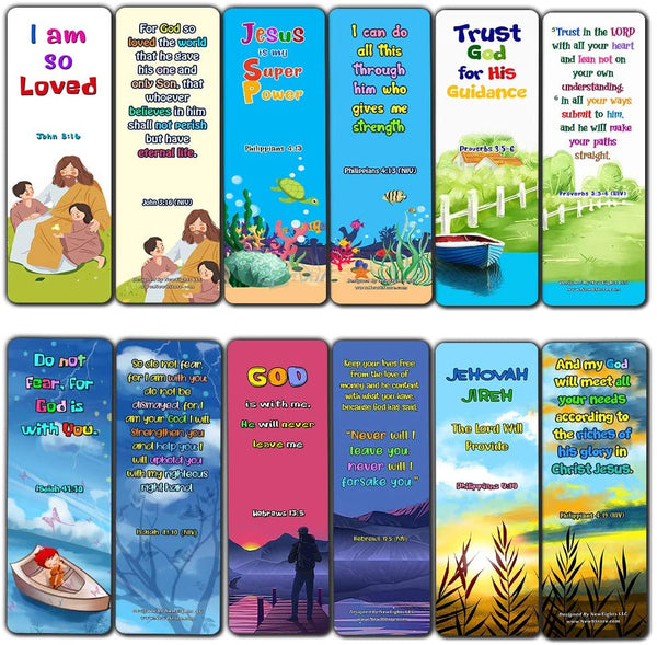 Christian Bookmarks for Kids - Life Changing (60 Pack) - Perfect Gift away for Sunday School and Ministries - Christian Stocking Stuffers Birthday Assorted Bulk Pack