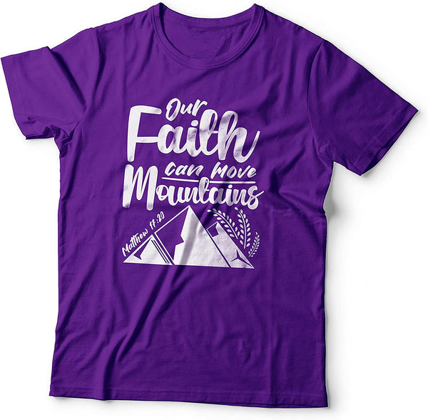 Our Faith Can Move Mountains Matthew 17-20 FAITH T-Shirt Purple-3XLarge