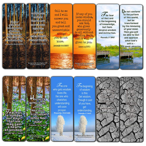 Christian Bookmarks Cards (60-Pack)- Wisdom Bible Verses - Christian Gifts for Adults Men Women Teens Kids Boys Girls - Church Supplies