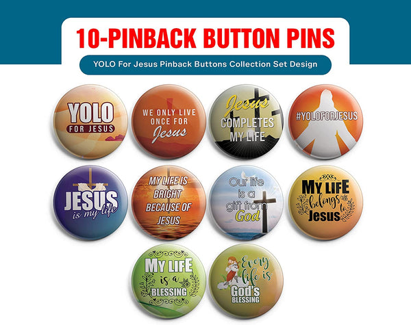 YOLO For Jesus Pinback Buttons (10 - Pack)