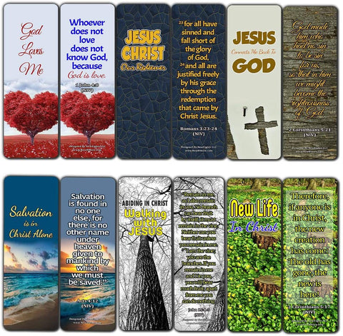 Jesus Our Redeemer Scriptures Bookmarks (60 Pack) - Perfect Giveaways for Sunday School and Ministries
