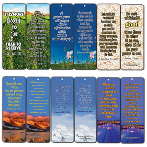 Bible Bookmarks Cards (60-Pack) - Giving and Generosity Holy Scriptures - Be A Blessing to Others and Let People know God through You - Christian Encouragement Gifts for Men Women Teens Children