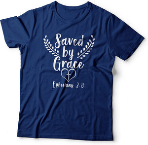 Saved by Grace - Ephesians 2-8 Dark Blue-4XLarge