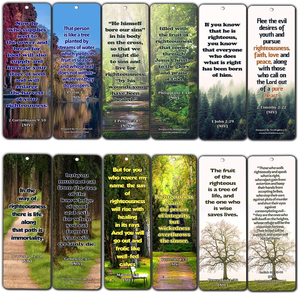 Bible Scriptures About Righteousness (30 Pack) - Bible Texts That Helps Us Live a Godly Life