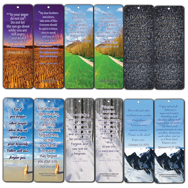 Bible Verse Bookmarks Cards (60-Pack) Anger & Forgiveness - Choose To Forgive - Heal Relationships - Finding Release from the Bondage of Anger and Bitterness - Get Your Life Back